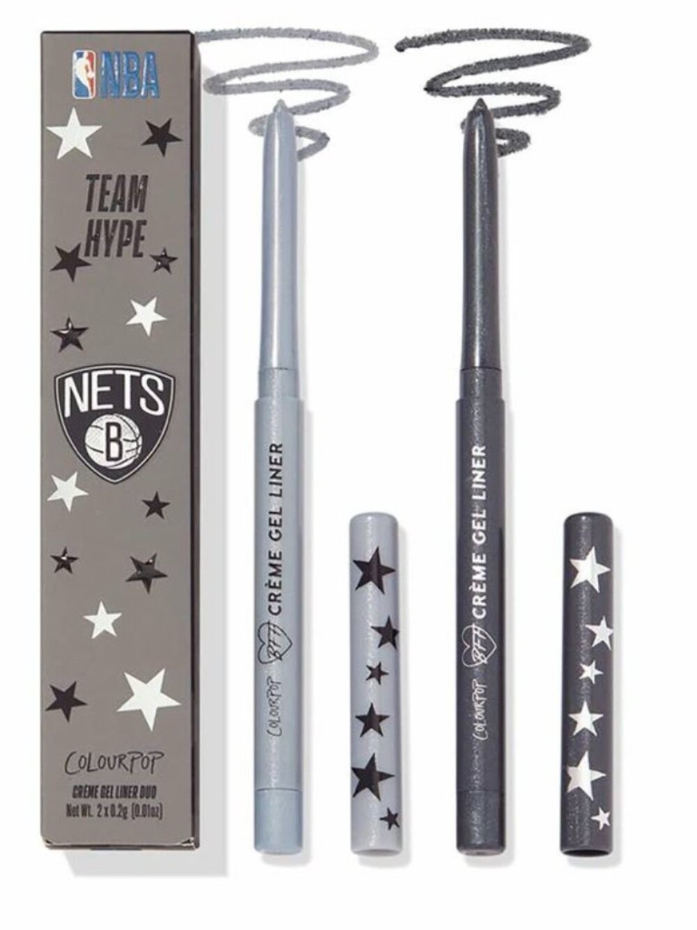 NEW *VAULTED* Colourpop x NBA Brooklyn NY Nets Creme gel eyeliner duo